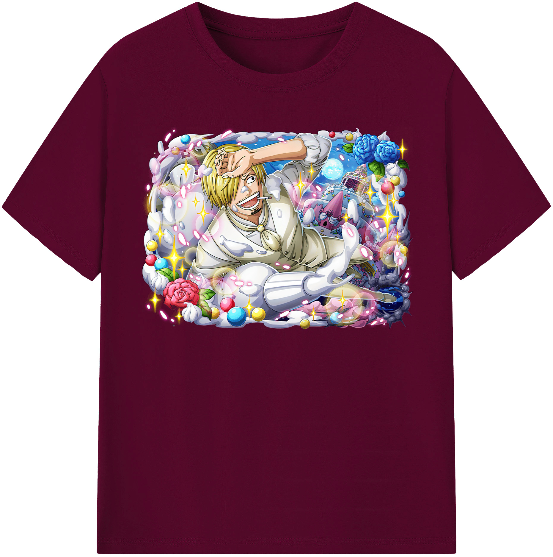 （画像用） ワンピース サンジ ONE PIECE Sanji レディースカジュアルプリントTシャツ（綿100％）